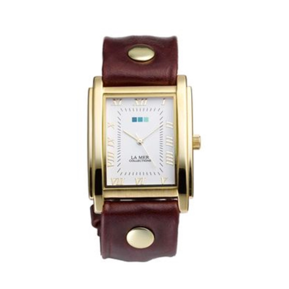 La Mer : Wine Oversize Square Watch